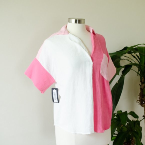 Entro Color block oversized Cotton Tunic NWT - Picture 4 of 7